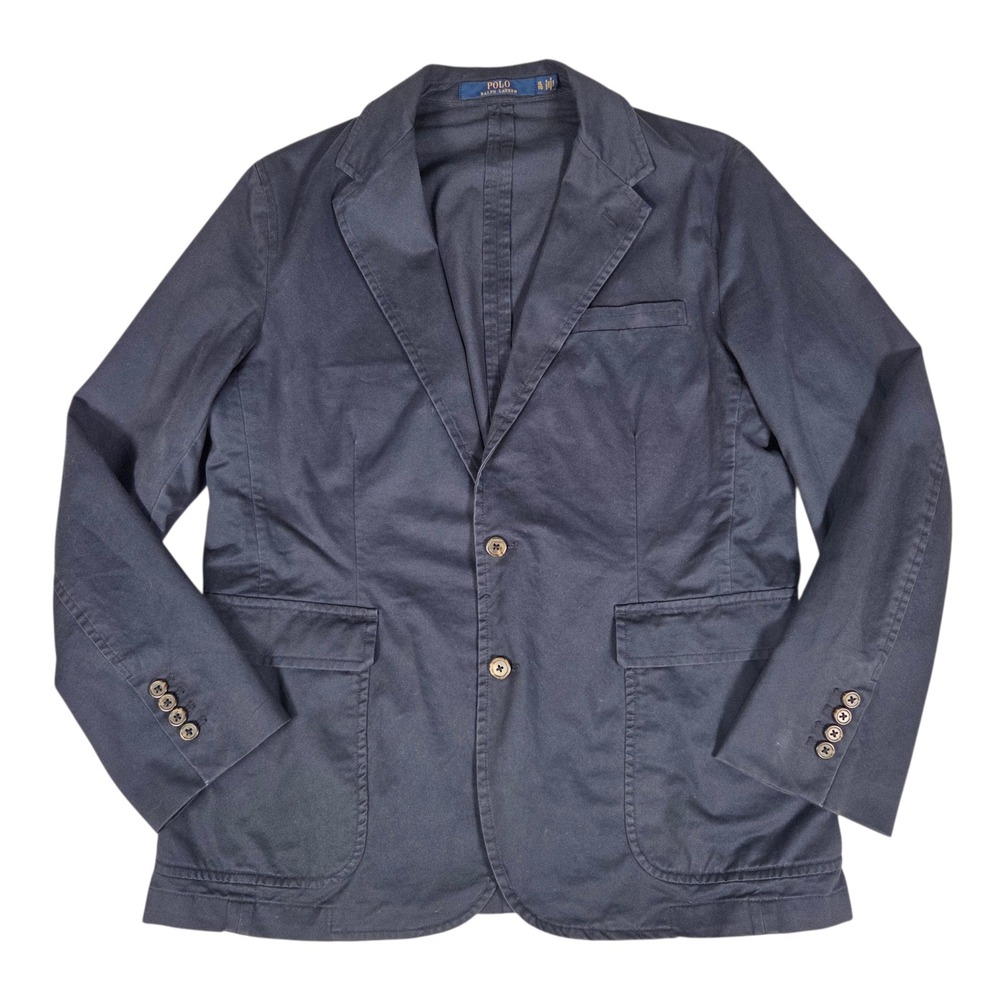 Polo Ralph Lauren Blazer Mens XL Blue Chino Cotton Unlined Sport Coat Jacket